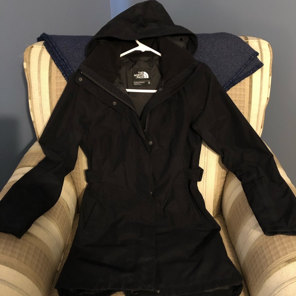 North Face Trench rain coat.